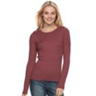 Juniors' Pink Republic Lace-up Shoulder Ribbed Sweater, Teens, Size: Xs, Red