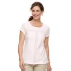 Women's Croft & Barrow&reg; Eyelet Tee, Size: Medium, Brt Pink