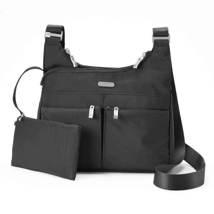 Women's Baggallini Cross Over Crossbody Bag, Grey (charcoal)