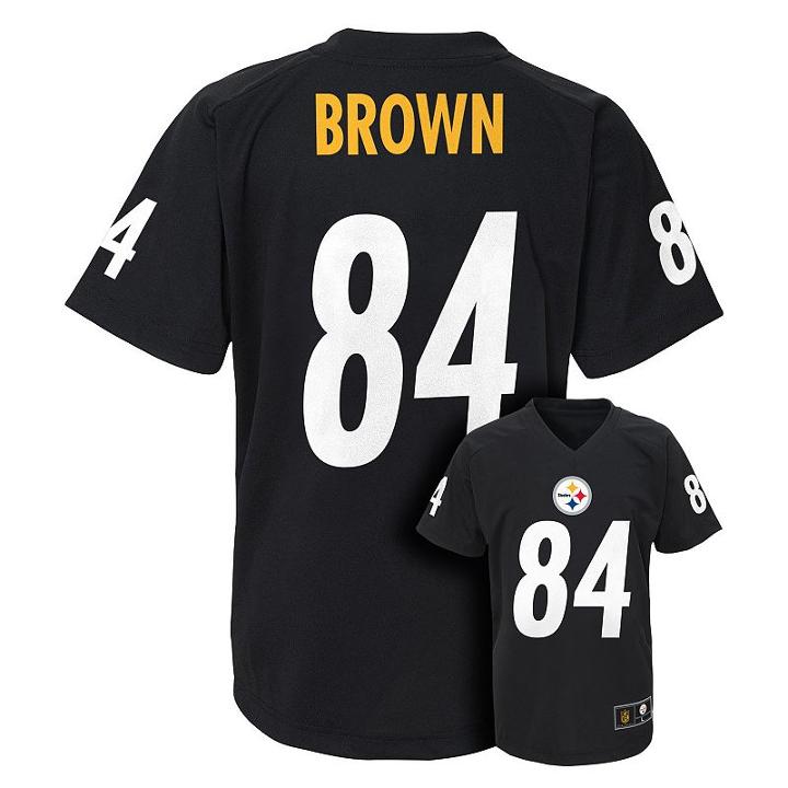 Boys 4-7 Pittsburgh Steelers Antonio Brown Replica Jersey, Boy's, Size: L(7), Black