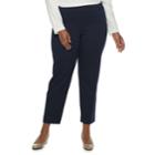 Plus Size Croft & Barrow&reg; Effortless Stretch Pull-on Pants, Women's, Size: 16 - Regular, Dark Blue