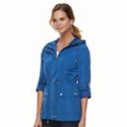 Women's Weathercast Hooded Roll-tab Anorak Jacket, Size: Small, Light Blue