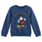 Disney's Mickey Mouse Boys 4-7x Let's Stay Awesome Softest Fleece Pullover Sweatshirt By Jumping Beans&reg;, Size: 4, Dark Blue