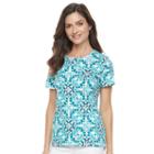 Women's Croft & Barrow&reg; Essential Crewneck Tee, Size: Xs, Turquoise/blue (turq/aqua)