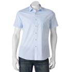 Men's Apt. 9&reg; Patterned Slim-fit Stretch Button-down Shirt, Size: Xlg Slim, Blue
