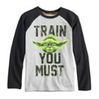 Boys 4-8 Star Wars A Collection For Kohl's Yoda Train You Must Raglan Tee, Size: 7, Light Grey