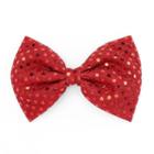 Red Sequin Bow Hair Clip, Women's