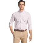 Men's Izod Essential Regular-fit Tattersall Checked Button-down Shirt, Size: Medium, Light Red