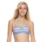 Juniors' Malibu Lace-up Halter Bikini Top, Size: Xs, Blue Other