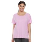 Plus Size Tek Gear&reg; Drop-shoulder Scoopneck Tee, Women's, Size: 1xl, Lt Purple