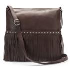 Ili Leather Studded Crossbody Bag, Women's, Brown