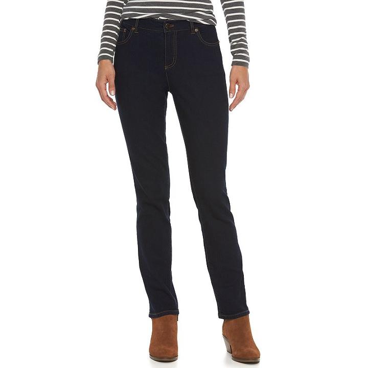 Women's Chaps Classic Fit Slim-leg Jeans, Size: 8, Blue