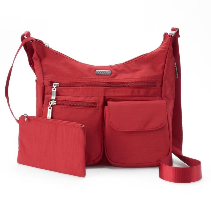 Women's Baggallini Everyday Bag With Rfid Blocking Pouch, Med Red