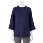Women's Jennifer Lopez Boxy Ribbed Sweater, Size: Medium, Dark Blue