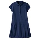 Girls 7-16 Chaps Pleated Polo Dress, Girl's, Size: Small, Blue (navy)