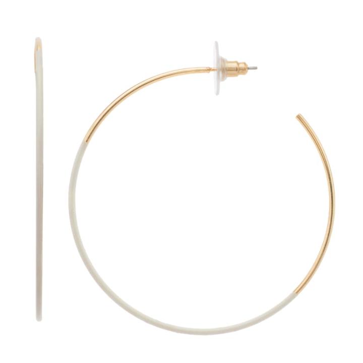 Lc Lauren Conrad White Nickel Free Hoop Earrings, Women's