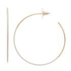 Lc Lauren Conrad White Nickel Free Hoop Earrings, Women's