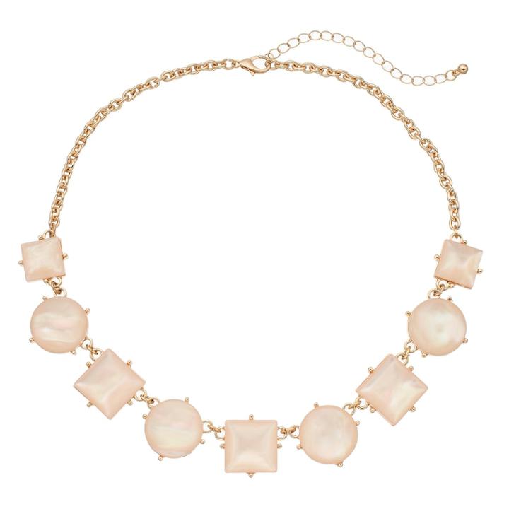 Light Pink Geometric Statement Necklace, Women's