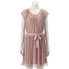 Women's Lc Lauren Conrad Metallic Pleat Neck Dress, Size: Xs, Light Pink