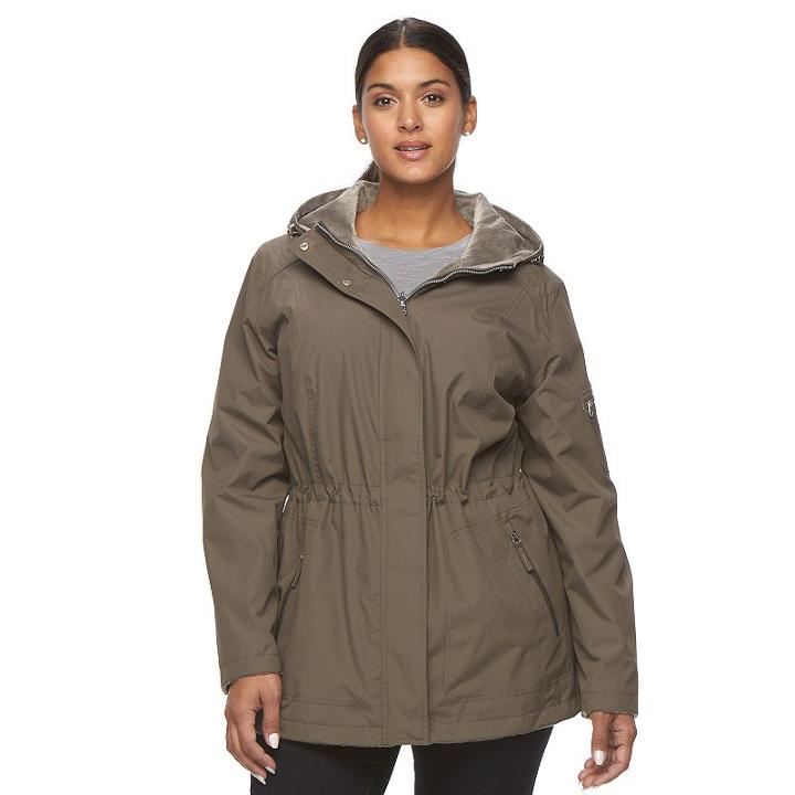 Plus Size Free Country Hooded Reversible Anorak Jacket, Women's, Size: 1xl, Brown