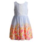 Girls 4-6x Youngland Chiffon Floral Dress, Size: 4, Blue