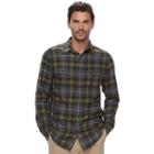 Men's Sonoma Goods For Life&trade; Plaid Flannel Button-down Shirt, Size: Xxl, Med Green