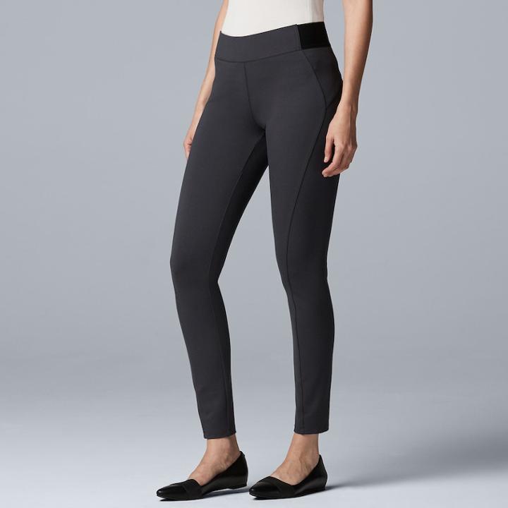 Women's Simply Vera Vera Wang Everyday Luxury Scuba High-waisted Skinny Pants, Size: M Short, Grey