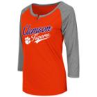 Women's Campus Heritage Clemson Tigers Meridian Baseball Tee, Size: Xxl, Med Orange