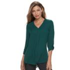 Women's Apt. 9&reg; Roll-tab Chiffon Tunic Top, Size: Small, Dark Green