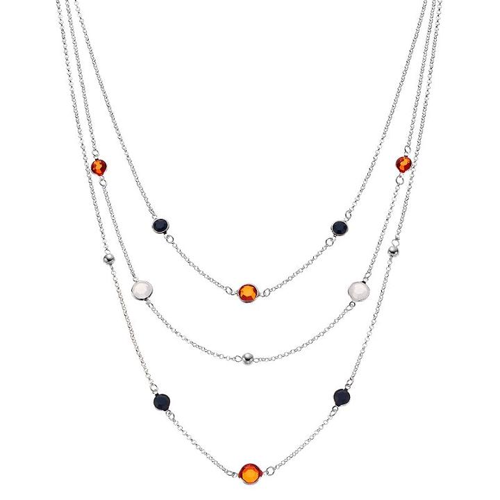 Layered Faceted Stone Necklace, Women's, Multicolor