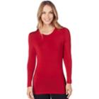 Women's Cuddl Duds Softwear Crewneck Top, Size: Xs, Red
