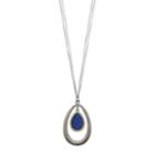 Long Blue Orbital Teardrop Pendant Necklace, Women's