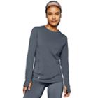 Women's Champion Brushed-back Crewneck Base Layer Top, Size: Small, Med Grey
