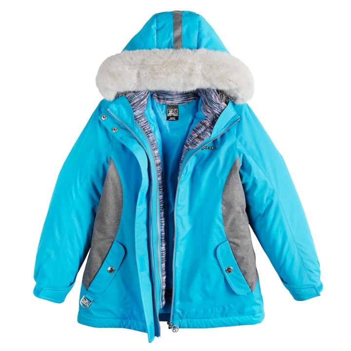 Girls 7-16 Zeroxposur Carol 3-in-1 Systems Jacket, Size: 7-8, Blue