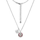 Boston Red Sox Crystal Sterling Silver Baseball & Logo Charm Necklace, Women's, Size: 18, White