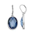 Simply Vera Vera Wang Nickel Free Blue Faceted Stone Oval Drop Earrings, Women's