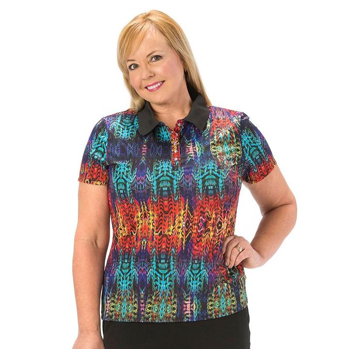 Plus Size Nancy Lopez Birdie Short Sleeve Golf Polo, Women's, Size: 1xl, Black