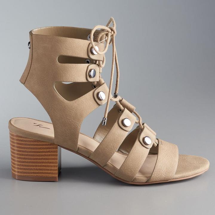 Simply Vera Vera Wang Women's Lace-up Heels, Size: 5.5, Lt Beige
