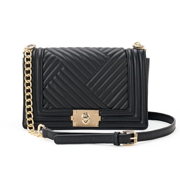Deluxity Victoria Quilted Crossbody, Women's, Black