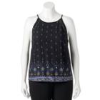 Juniors' Plus Size Mudd&reg; Pom-pom Halter Tank, Girl's, Size: 3xl, Black
