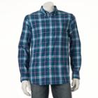 Men's Sonoma Goods For Life&trade; Modern-fit Plaid Poplin Button-down Shirt, Size: Xxl, Green