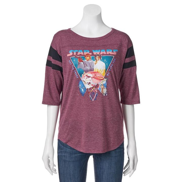 Juniors' Star Wars Football Graphic Tee, Girl's, Size: Xs, Red