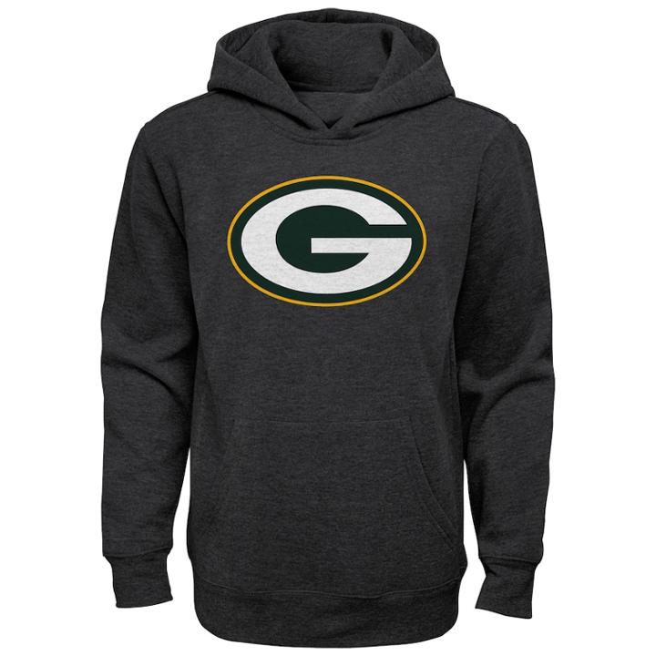 Boys 8-20 Green Bay Packers Promo Hoodie, Size: L 14-16, Grey (charcoal)
