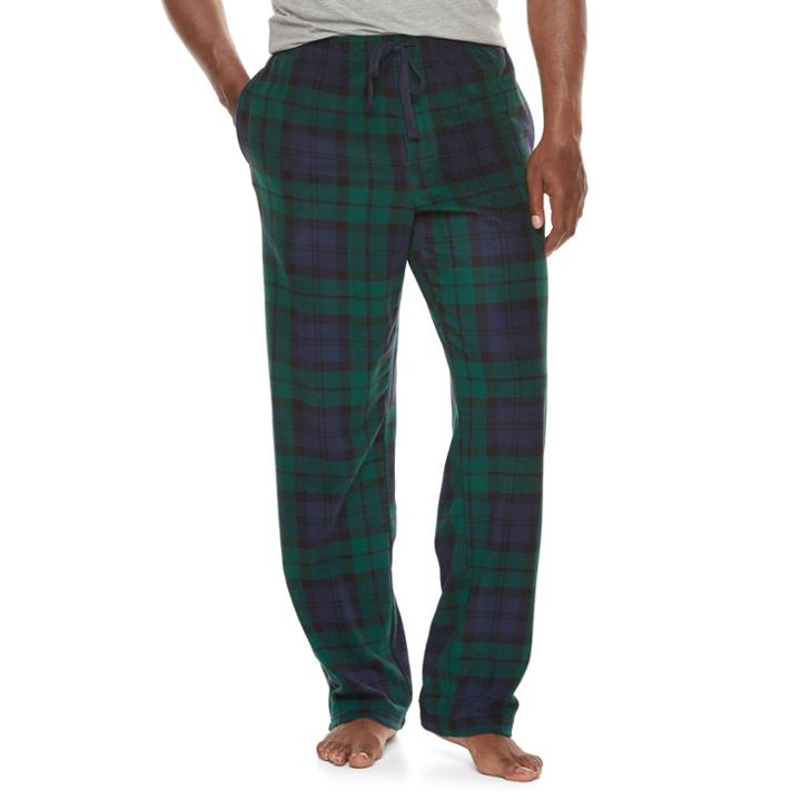 Men's Croft & Barrow&reg; Patterned Microfleece Lounge Pants, Size: Small, Dark Blue