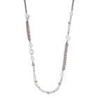 Simply Vera Vera Wang Long Faceted Bead & Simulated Pearl Long Necklace, Women's, Brt Pink