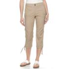 Women's Caribbean Joe Military Capris, Size: 14, Dark Beige