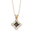 10k Gold Mystic Topaz & Lab-created White Sapphire Pendant Necklace, Women's, Size: 18, Blue