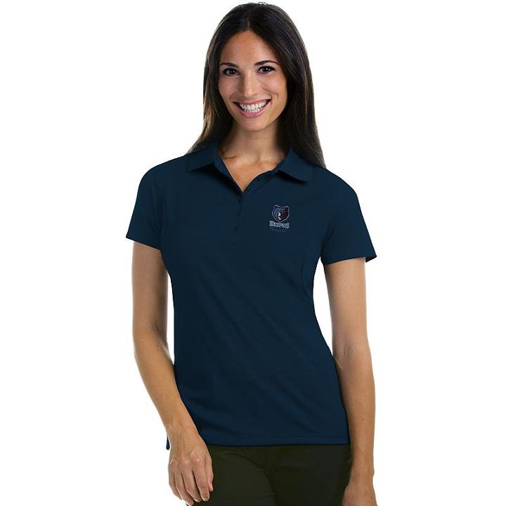 Women's Antigua Memphis Grizzlies Pique Xtra-lite Polo, Size: Small, Blue (navy)