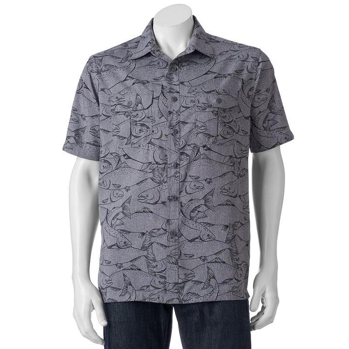 Men's Croft & Barrow&reg; Classic-fit Performance Outdoor Button-down Shirt, Size: Medium, Dark Grey