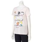 Juniors' Peanuts Characters High-low Graphic Tee, Girl's, Size: Small, Pink